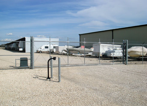 automatic gate at self storage facility