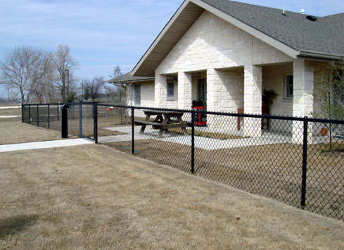 black chain link fence around home