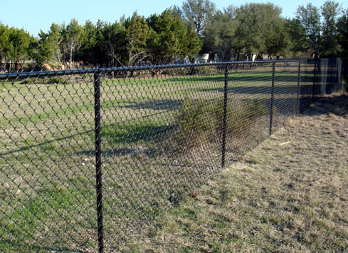 black chain link fence around property