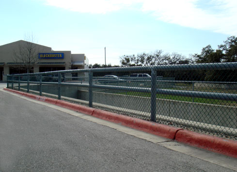 chain link fence guardrail shopping center