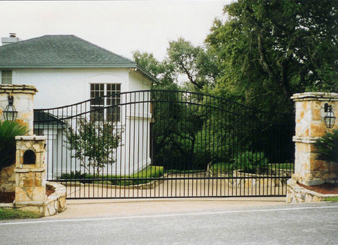 decorative wrought iron automatic driveway gate