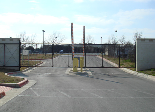 sliding chain link fence gate entrance 2