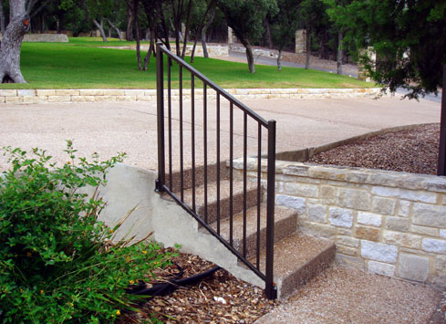 small handrail off of driveway