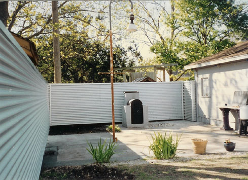 tin corrugated metal backyard fence